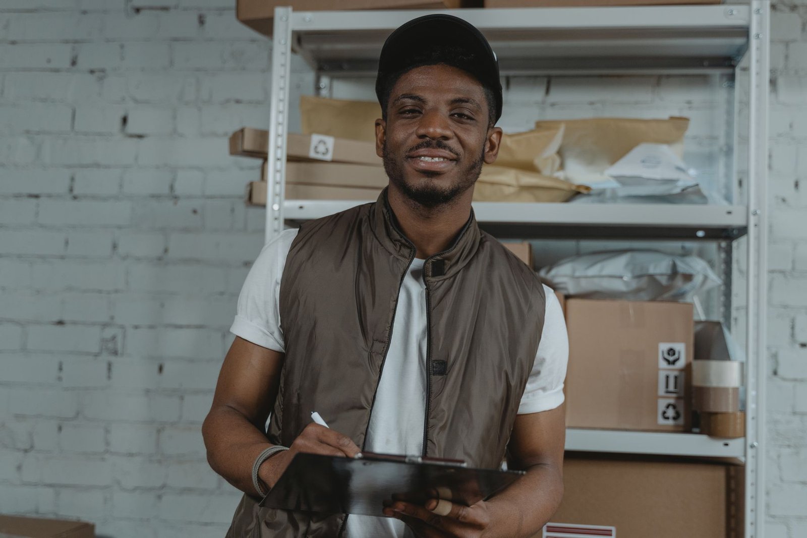 Profissional negro a planear uma solução logística personalizada